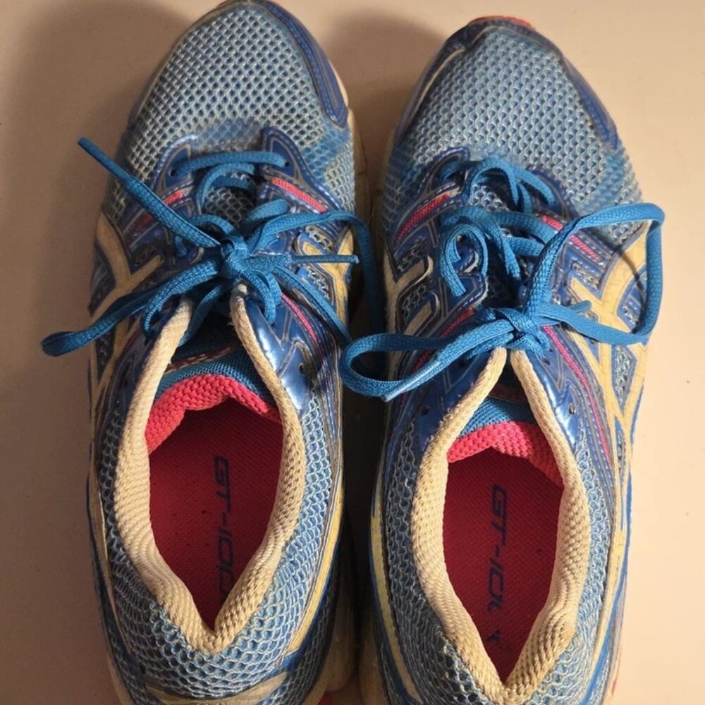 Asics women's size 9.5 gel gt-1000 running shoes T2 L6N sneakers blue & pink